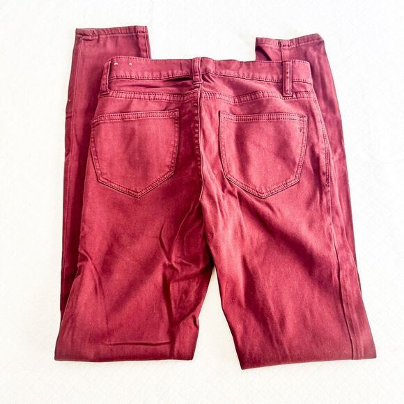 Madewell Skinny Skinny Burgundy Denim Jeans Colored Pants Size 24 - Picture 5 of 7